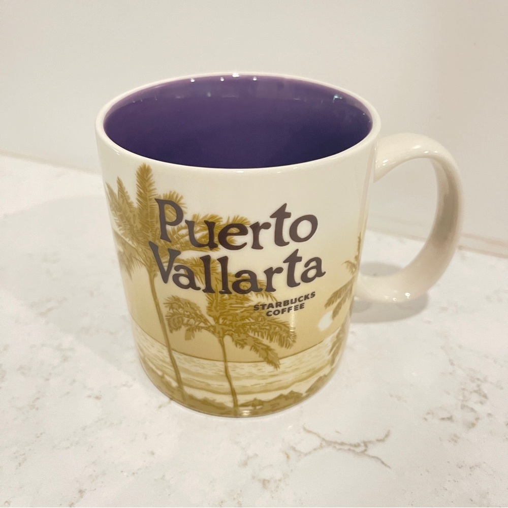 Starbucks Puerto Vallarta Mug - Cream and Purple 2016 Collector